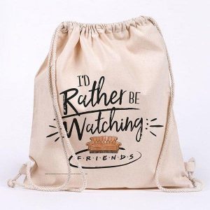 FRIENDS - Rather Be Watching - Sac en toile 100% coton 42x37cm