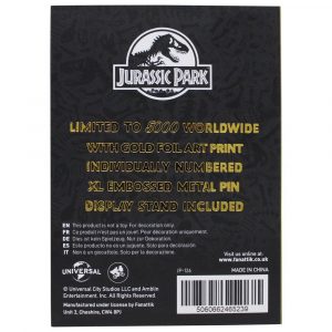 JURASSIC PARK - Pin's collector plaqué or 24K