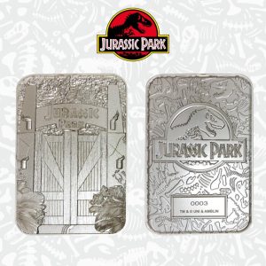 JURASSIC PARK - Portes d'entrées - Carte métal plaqué argent collector