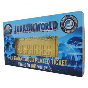 JURASSIC WORLD - Gyrosphere - Ticket Plaqué Or Collector 24k