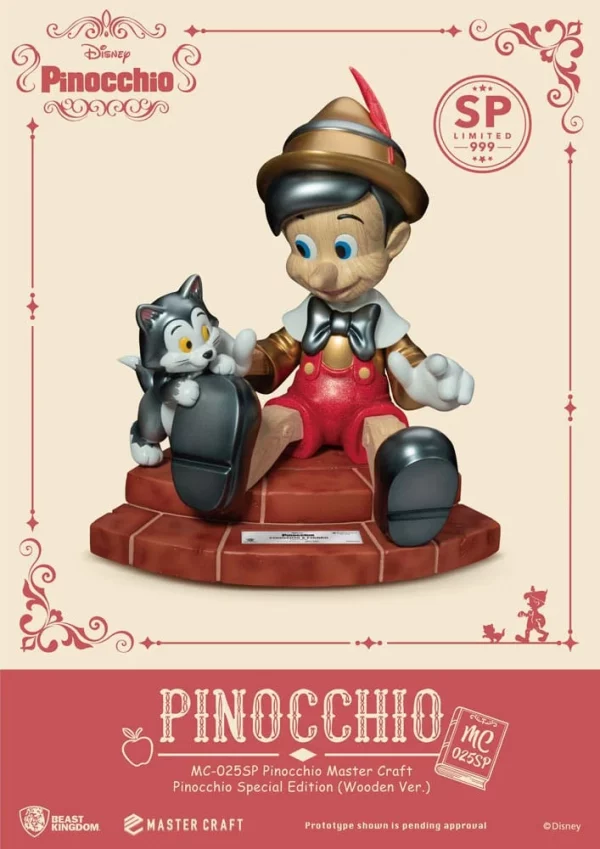 DISNEY -Pinocchio Wooden Vers -Statue Master Craft Special Ed. 27cm