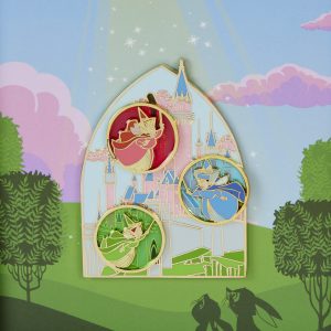 Loungefly Disney Pins Sleeping Beauty Stained Glass Fairies 8cm