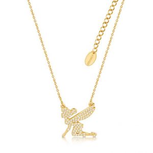 DISNEY TINKER BELL - Silhouette Crystal Necklace 'Gold Plated'