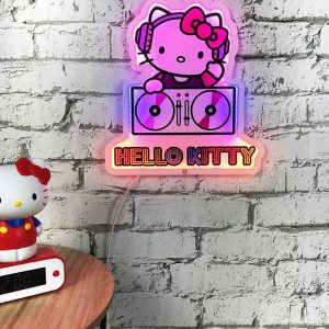 HELLO KITTY - DJ - Neon Mural Led - 30 cm