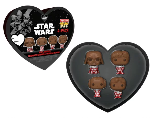 STAR WARS - Pocket Pop Keychains 4 Pack- Saint-Valentin (Chocolat)