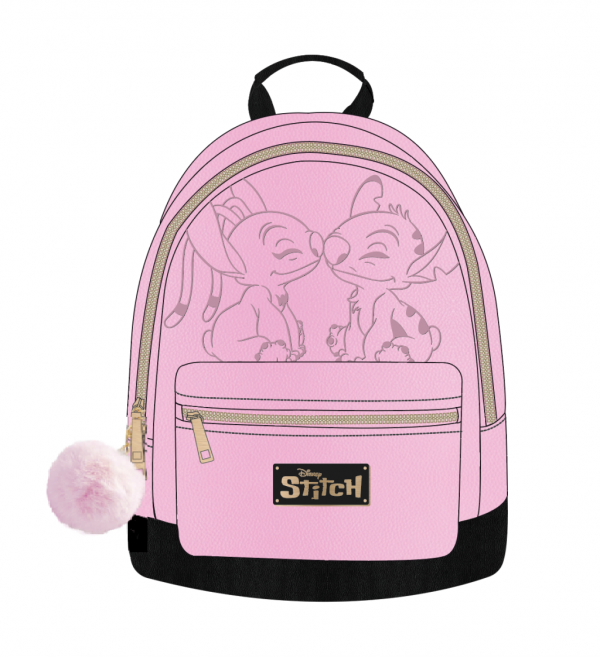 STITCH & ANGEL - Pink & Black - Sac à Dos Fashion - '28x22x11cm'