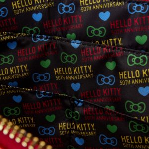 Hello Kitty Loungefly 50Th Anniv Sac Tissu Metallic Avec Porte Monnaie