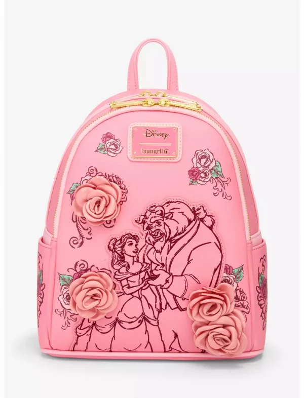 Loungefly Disney La belle et la bête - Pink Roses - Sac à dos