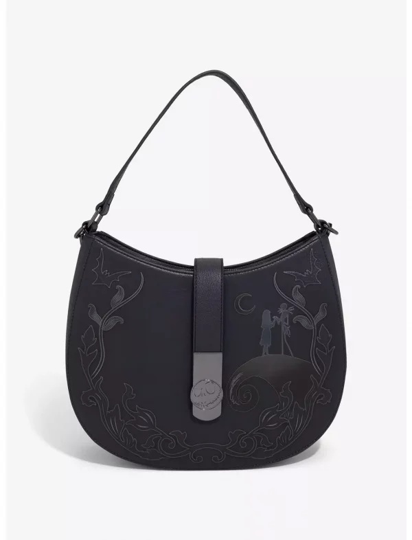Loungefly Disney L'étrange noël de mr jack - Jack & Sally Scene Tonal - Sac à main