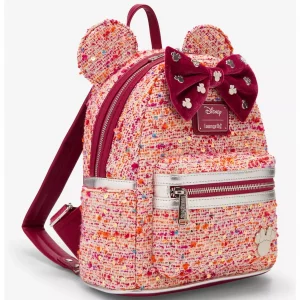 Loungefly Pink Bouclé Fabric - Minnie Mouse Ears - Sac à dos