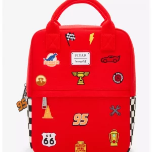 Loungefly Disney Pixar Cars - Lightning McQueen Embroidered Patches Canvas - Sac à dos