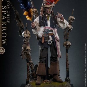 Figurine Pirates des Caraïbes - Le Secret du coffre maudit - DX 16 Pelegostos Chief Jack Sparrow 30 cm 1