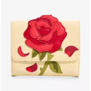Loungefly Disney Beauty and The Beast – Enchanted Rose Shimmer – Portefeuille