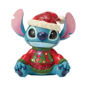 Figurine Stitch Pull de Noël LED - Disney Traditions