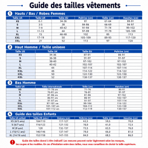 Guide des tailles MagicHeroes Guide des tailles MagicHeroes