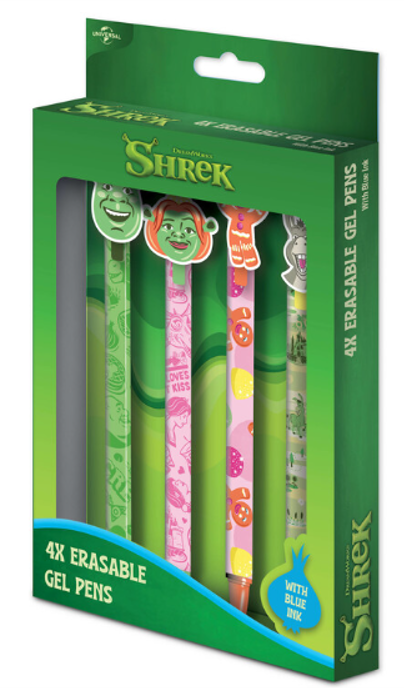5063457069551 SHREK DreamWorks – Set de 4 Stylos Gel Effaçables avec Figurines